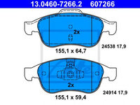 Set placute frana,frana disc RENAULT FLUENCE (L30_) (2010 - 2020) ATE 13.0460-7266.2