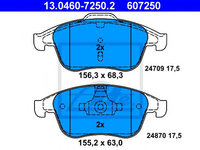 Set placute frana,frana disc RENAULT GRAND SCENIC III (JZ0/1) (2009 - 2016) ATE 13.0460-7250.2 piesa NOUA