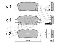 Set placute frana,frana disc RENAULT KOLEOS (HY) (2008 - 2016) METELLI 22-0612-0 piesa NOUA