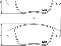 Set placute frana,frana disc RENAULT LAGUNA III (BT0/1), RENAULT LAGUNA III Sportour (KT0/1), RENAULT LAGUNA cupe (DT0/1) - TEXTAR 2487001