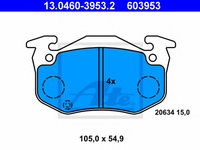 Set placute frana,frana disc RENAULT TWINGO I (C06) (1993 - 2012) ATE 13.0460-3953.2 piesa NOUA