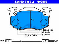 Set placute frana,frana disc RENAULT TWINGO I (C06) (1993 - 2012) ATE 13.0460-3955.2 piesa NOUA