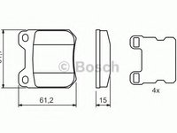 Set placute frana,frana disc SAAB 9-3 Cabriolet (YS3D) (1998 - 2003) BOSCH 0 986 490 500 piesa NOUA