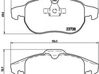 Set placute frana,frana disc SAAB 9-3 Combi (YS3F) (2005 - 2016) BREMBO P 59 043 piesa NOUA