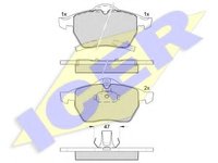 Set placute frana,frana disc SAAB 9-5 limuzina (YS3E), SAAB 9-3 (YS3D), SAAB 9-3 Cabriolet (YS3D) - ICER 181218