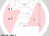 Set placute frana,frana disc SAAB 9-5 limuzina (YS3E), SAAB 9-3 (YS3D), SAAB 9-3 Cabriolet (YS3D) - ZIMMERMANN 23116.195.1