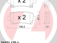 Set placute frana,frana disc SAAB 9-5 (YS3G) (2010 - 2012) ZIMMERMANN 24421.170.1 piesa NOUA