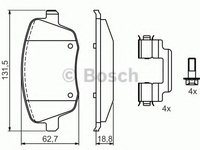 Set placute frana,frana disc SEAT CORDOBA (6L2) (2002 - 2009) BOSCH 0 986 424 829 piesa NOUA