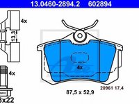 Set placute frana,frana disc SEAT CORDOBA limuzina (6K1, 6K2), VW POLO (6N1), VW GOLF Mk III Cabriolet (1E7) - ATE 13.0460-2894.2