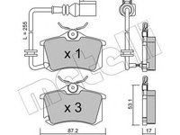 Set placute frana,frana disc SKODA FABIA I Limuzina (6Y3) (1999 - 2007) METELLI 22-0100-4 piesa NOUA