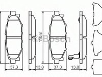 Set placute frana,frana disc SUBARU IMPREZA limuzina (GD, GG), SUBARU OUTBACK combi (BL, BP), SUBARU LIBERTY IV (BL, BP) - BOSCH 0 986 494 444