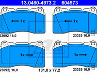 Set placute frana,frana disc SUBARU IMPREZA Limuzina (GD) (1999 - 2016) ATE 13.0460-4973.2 piesa NOUA