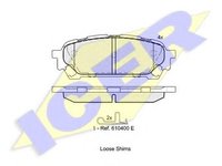 Set placute frana,frana disc SUBARU IMPREZA limuzina (GD, GG), SUBARU IMPREZA combi (GD, GG) - ICER 181737