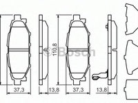 Set placute frana,frana disc SUBARU LEGACY IV combi (BL, BP, B13_) (2003 - 2020) BOSCH 0 986 494 444