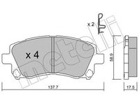 Set placute frana,frana disc SUBARU OUTBACK (BE, BH) (1998 - 2003) METELLI 22-0296-0 piesa NOUA