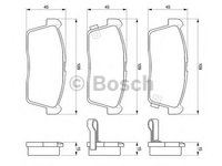 Set placute frana,frana disc SUZUKI CARRY caroserie (FD), SUZUKI IGNIS (FH), DAIHATSU YRV combi (M2) - BOSCH 0 986 424 695