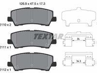 Set placute frana,frana disc TEXTAR 2211003