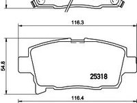 Set placute frana,frana disc TOYOTA bB I (NCP3_), TOYOTA PORTE (_NNP1_), TOYOTA SIENTA (NCP8_) - MINTEX MDB3236