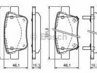 Set placute frana,frana disc TOYOTA COROLLA Verso (ZER_, ZZE12_, R1_) (2004 - 2009) BOSCH 0 986 424 798