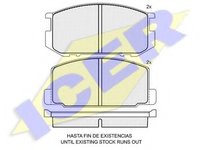 Set placute frana,frana disc TOYOTA COROLLA SPRINTER cupe (AE86), TOYOTA COROLLA Liftback (_E8_), TOYOTA CARINA limuzina (TA4L, TA6_L) - ICER 180463