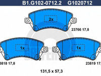 Set placute frana,frana disc TOYOTA COROLLA Limuzina (E12J, E12T) (2001 - 2008) GALFER B1.G102-0712.2 piesa NOUA