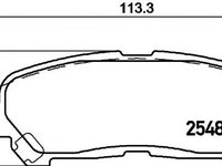 Set placute frana,frana disc TOYOTA HIGHLANDER (_MHU4_, _GSU4_, _ASU4_), TOYOTA (GAC) HIGHLANDER - HELLA PAGID 8DB 355 020-131