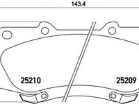 Set placute frana,frana disc TOYOTA HILUX (VIGO) III pick-up (KUN_, TGN_, LAN_, GGN_) (2004 - 2020) BREMBO P 83 140