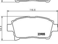 Set placute frana,frana disc TOYOTA MR III (ZZW3_), TOYOTA RUNX (ZZE12_, NDE12_, ZDE12_), TOYOTA PRIUS hatchback (NHW20_) - MINTEX MDB2586