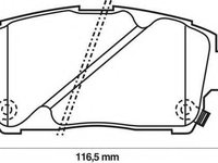 Set placute frana,frana disc TOYOTA VITZ (SCP1_, NLP1_, NCP1_), TOYOTA ECHO VERSO (_NLP2_, _NCP2_), TOYOTA CELICA (ZZT23_) - JURID 572405J