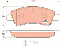 Set placute frana,frana disc TRW GDB1463