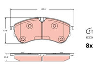 Set placute frana,frana disc TRW GDB2362