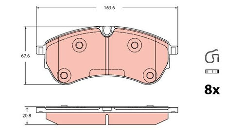 Set placute frana,frana disc TRW GDB2362