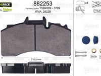 Set placute frana,frana disc VALEO 882253