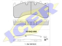 Set placute frana,frana disc VOLVO FH 16, RENAULT TRUCKS Magnum, VOLVO FH - ICER 151842-066