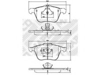 Set placute frana,frana disc VOLVO S40 II limuzina (MS), VOLVO V50 combi (MW), VOLVO C70 II Cabriolet - MAPCO 6886