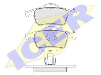 Set placute frana,frana disc VOLVO V70 (LV), VOLVO S80 I limuzina (TS, XY), VOLVO V70 Mk II (SW) - ICER 181298