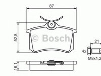 Set placute frana,frana disc VW BORA (1J2) (1998 - 2005) BOSCH 0 986 494 399 piesa NOUA