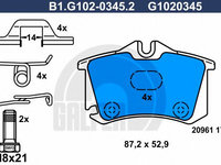 Set placute frana,frana disc VW GOLF IV Cabriolet (1E7) (1998 - 2002) GALFER B1.G102-0345.2 piesa NOUA