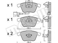 Set placute frana,frana disc VW GOLF V (1K1) (2003 - 2009) METELLI 22-0549-2 piesa NOUA