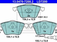 Set placute frana,frana disc VW PASSAT CC (357) (2008 - 2012) ATE 13.0470-7200.2 piesa NOUA