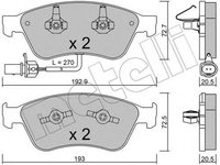 Set placute frana,frana disc VW PHAETON (3D) (2002 - 2016) METELLI 22-0662-0 piesa NOUA