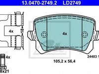 Set placute frana,frana disc VW SHARAN (7N1, 7N2) (2010 - 2020) ATE 13.0470-2749.2