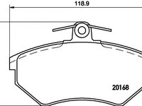 Set placute frana,frana disc VW VENTO (1H2) (1991 - 1998) HELLA PAGID 8DB 355 017-901 piesa NOUA