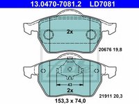 Set placute frana,frana disc VW VENTO (1H2) (1991 - 1998) ATE 13.0470-7081.2 piesa NOUA