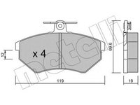 Set placute frana,frana disc VW VENTO (1H2) (1991 - 1998) METELLI 22-0050-2 piesa NOUA