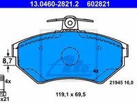 Set placute frana,frana disc VW VENTO (1H2) (1991 - 1998) ATE 13.0460-2821.2 piesa NOUA