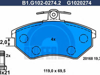 Set placute frana,frana disc VW VENTO (1H2) (1991 - 1998) GALFER B1.G102-0274.2 piesa NOUA