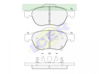 Set placute frana Icer 181556, parte montare : Punte Fata