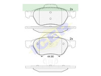 Set placute frana Icer 181860, parte montare : Punte Fata