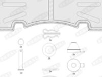 Set placute frana KB numar WVA: 29264 IVECO EUROCARGO I-III P/PA MAN F2000 F90 VOLVO FL6 8060.25R.4200-TD63ES 06.84-